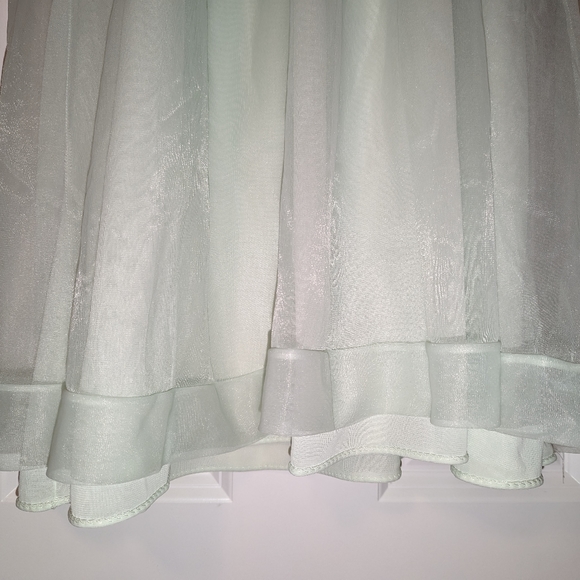 Vintage Miss Elaine Mint Green Babydoll Nightgown Peignoir Chiffon Applique 1960 - Picture 6 of 12